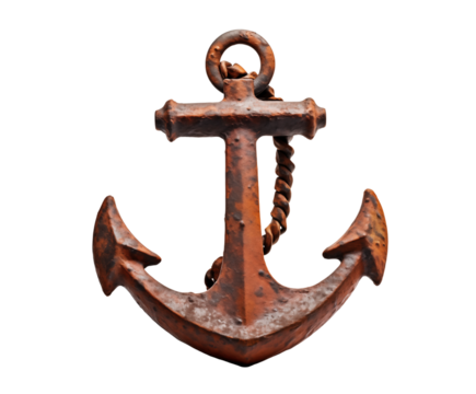 Rustic Cast Iron Anchor: Nautical Charm on transparent background png