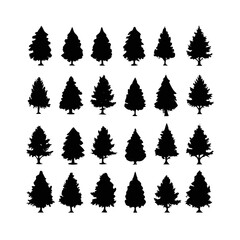 set of fir trees