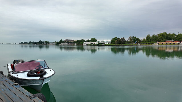  view from the lakeside of Mingachevir, Azerbaijan