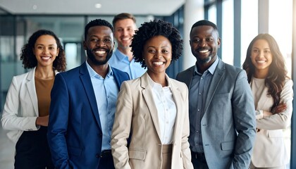 Diverse business team smiling