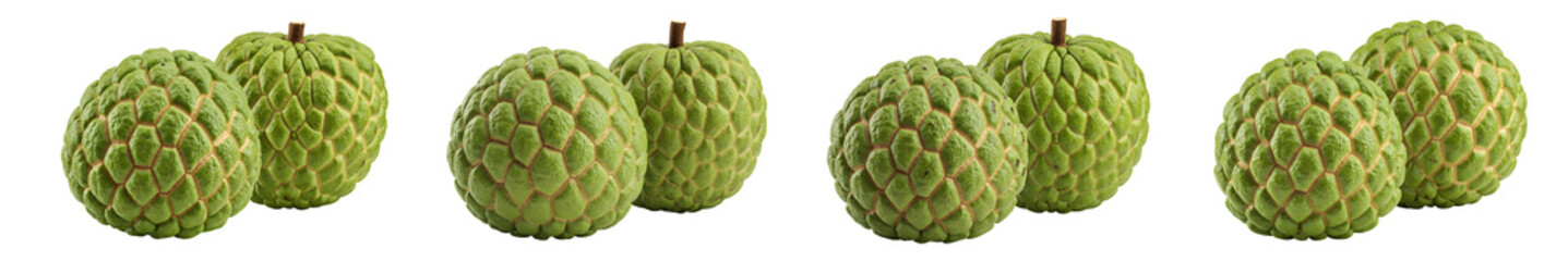 Fresh Cherimoya Fruits on Transparent Background

