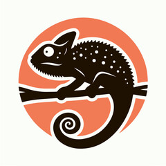 Chameleon Silhouette, Chameleon vector 