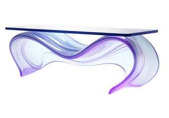Modern Glass Coffee Table: Abstract Art Furniture Design on transparent background png