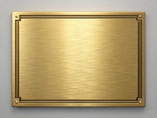 Elegant gold brushed metal plaque blank template