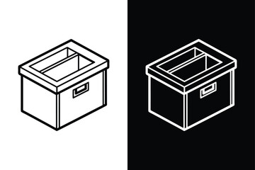Storage-box icon isolated vector icon illustration on white background.