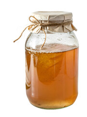 simple blank kombucha jar, isolated PNG transparent background