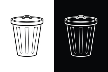 Waste-basket icon isolated vector icon illustration on white background.