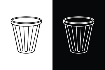 Waste-basket icon isolated vector icon illustration on white background.