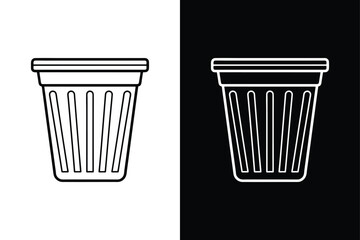 Waste-basket icon isolated vector icon illustration on white background.