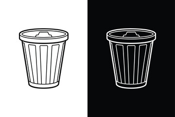 Waste-basket icon isolated vector icon illustration on white background.