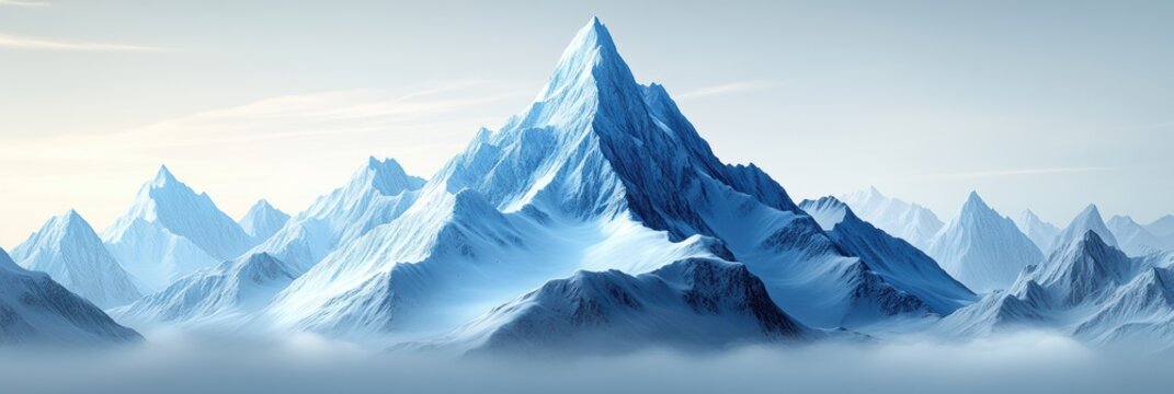 Stunning snow-capped mountain landscape under clear blue skies showcasing natural beauty