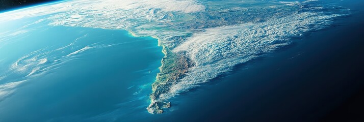 Visual representation of Earth showcasing natural landscapes from space