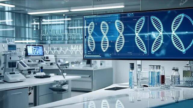 Modern Genetic Research Lab: DNA Analysis and Scientific Discovery