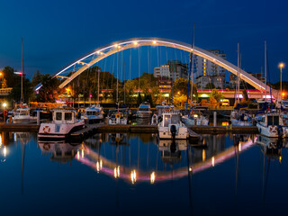 Obraz premium 2024-09-07; Evening Port Bridge Kolobrzeg Poland