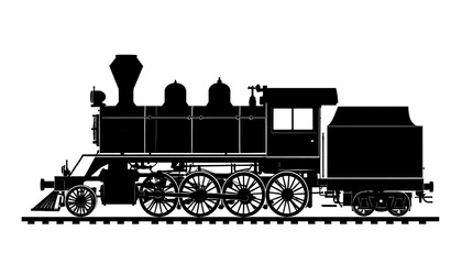Silhouette of a vintage steam locomotive