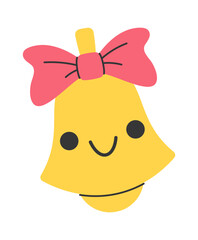 School bell kawaii cartoon character