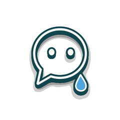 Obraz premium Icon symbol of sharing sadness in minimalist flat style with tears 