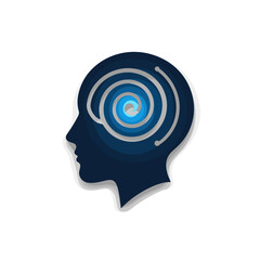 Icon depicting anxiety focus symbol in a human profile design  
