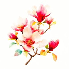 Obraz premium Delicate magnolia flowers in soft pink and white hues.