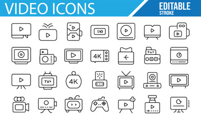 Professional Video and Film Icons for Graphic Design Projects