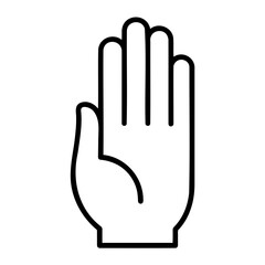 Obraz premium Raised hand gesture, minimalist line art, sign language representation, communication concept