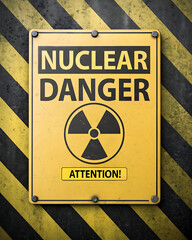 Nuclear danger radiation warning sign attention hazardous area safety precaution radioactive zone alert symbol