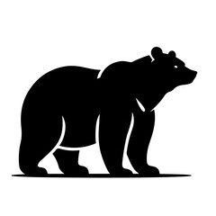 Fototapeta premium Bear with Tree Silhouette