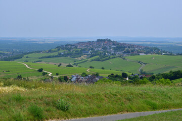 Sancerre Village on a Hill in France, Viewed from Afar – June 9, 2025
