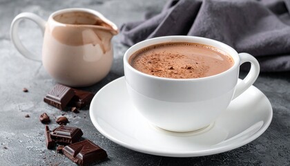 Fototapeta premium Hot Chocolate – A sweet, creamy drink made from cocoa powder or melted chocolate and milk.