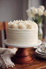 white wedding cake