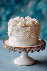 white wedding cake