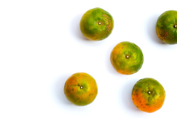 Fresh tangerine on white background.