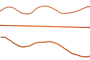 Brown long string rope isolated on white background, PNG