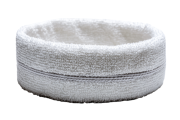 White Terrycloth Headband with Subtle Grey Trim.