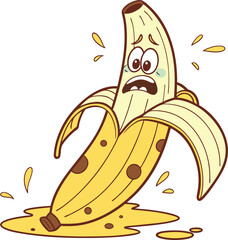rotten banana cartoon vector