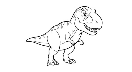 Fototapeta premium T rex dinosaur coloring page for kids tyrannosaurus rex printable outline drawing illustration on transparent background