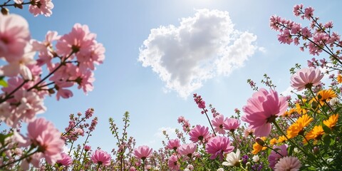 Spring Heart Cloud Floral Landscape