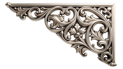 Intricate Architectural Ornament: A stunningly detailed close-up showcases the elegance of an ornate architectural bracket, its swirling patterns and floral motifs rendered in a classic style.