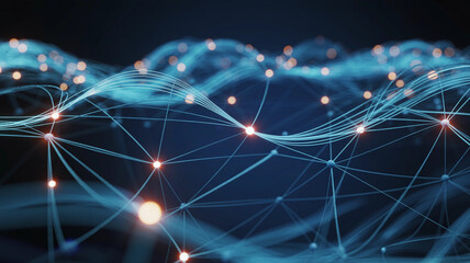 Abstract Neural Network Visualization with Glowing Nodes