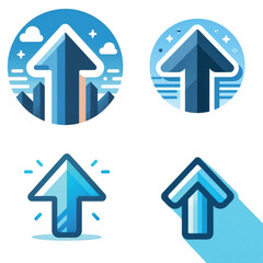 Colorful upward arrow icons in modern flat design style