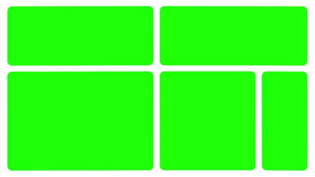 collage or grid green screen 4k animation Native Design elements, Simple bento grid UI layout design. trendy Geometry Futuristic grid animation