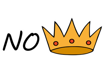 ‘No Kings’ Protests Across the United States. Crown and inscription No.