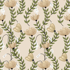 Seamless flower pattern. Abstract pattern. Textile print pattern.