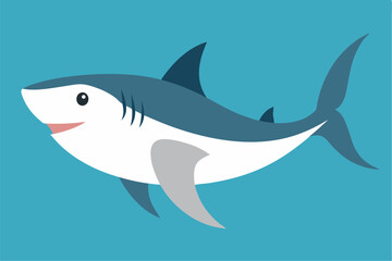 Fototapeta premium Oceanic Predator: A stylized illustration captures the sleek form and predatory nature of a shark, a powerful symbol of the ocean's raw energy.