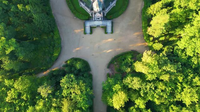 Discover the beautiful Schwarzenberg tomb nestled in lush greenery in Domanin, Czechia, revealing its stunning architecture and tranquil surroundings, a hidden historical gem.
