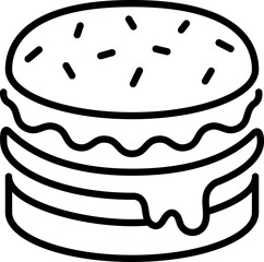 Burger icon. Food symbol - Editable Stroke SVG, fully scalable.