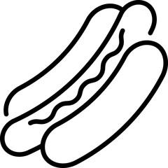 Hot dog icon - Editable Stroke SVG, fully scalable.