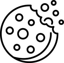 Cookie icon with crumbs - Editable Stroke SVG, fully scalable.