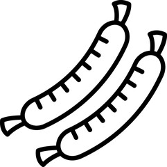 Grill sausage icon - Editable Stroke SVG, fully scalable.