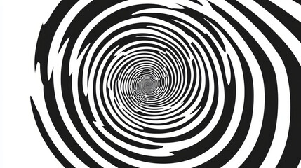 Abstract spiral composition with line-based circles used as a logo or icon, featuring inverse black and white elements